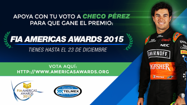 Apoya a Checo Pérez en los FIA  Americas Awards